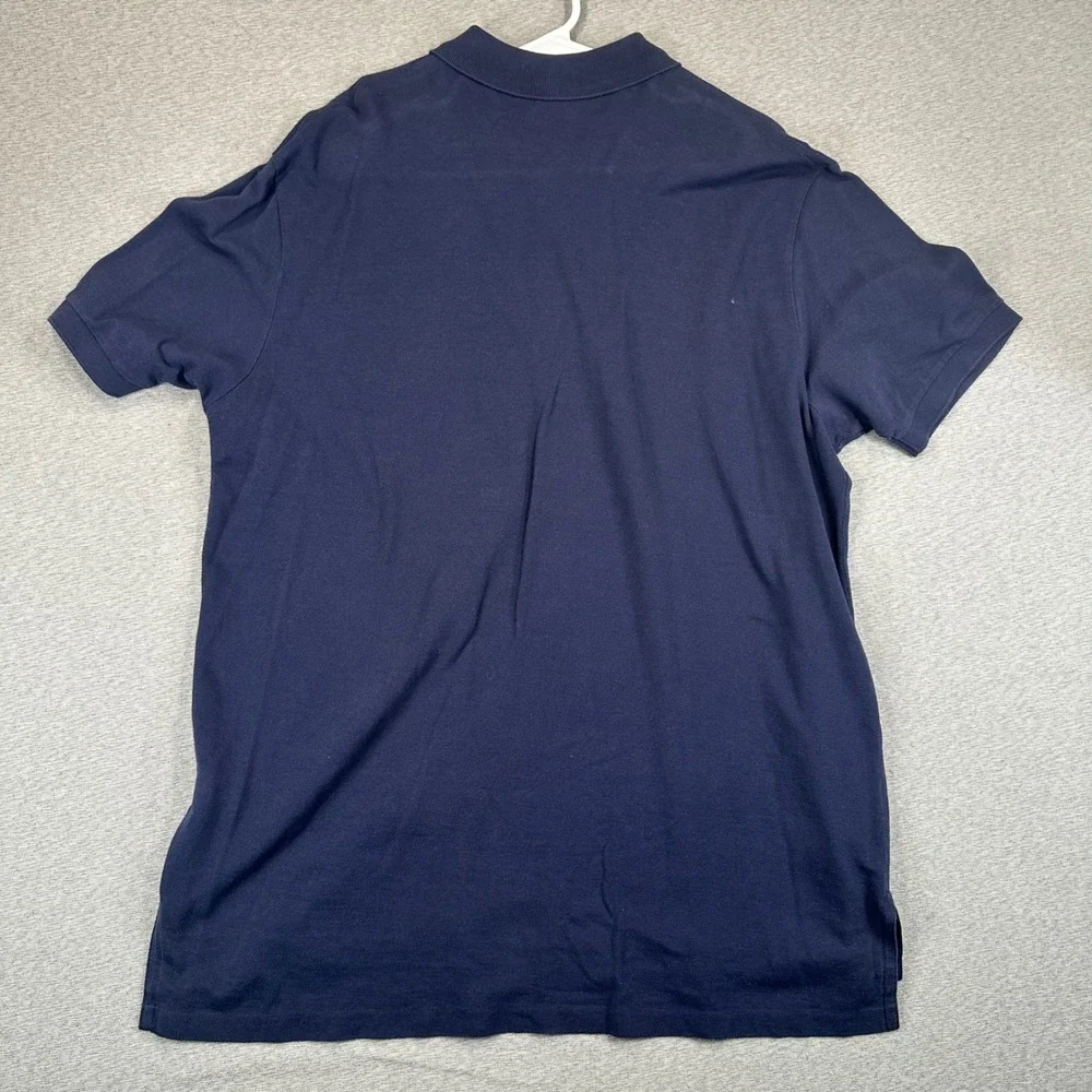 Ralph Lauren Polo Shirt Mens XL Navy Blue Pima Cotton Short Sleeve Flesh Pony